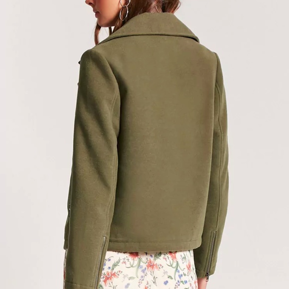 Forever 21 army green Moto Jacket - Picture 3 of 4